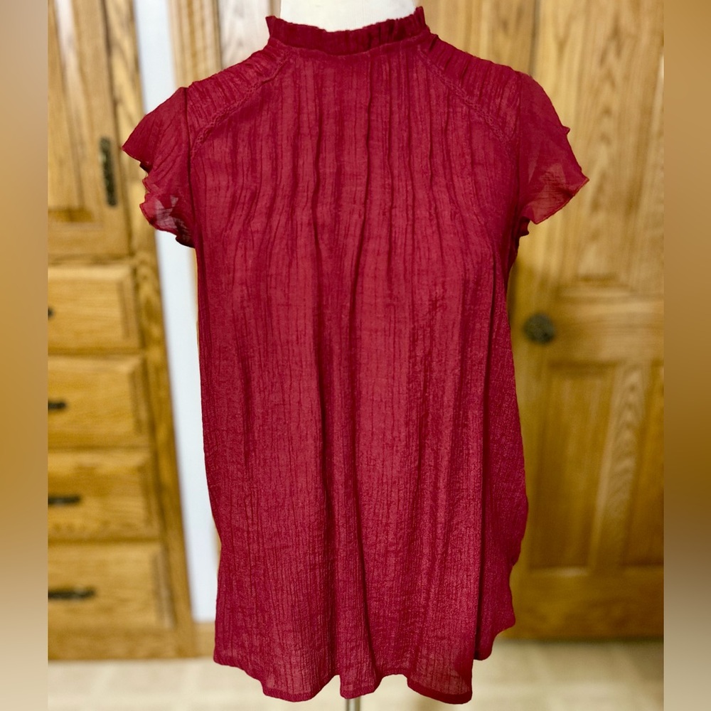 Nanette Lepore burgandy blouse